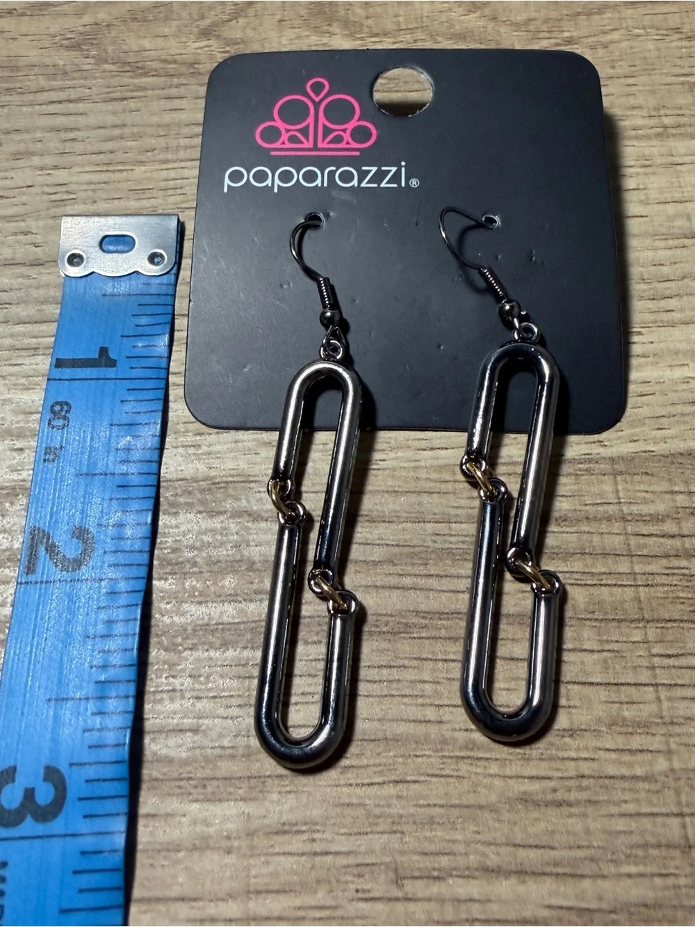paparazzi Gunmetal Link Chain Drop Earrings